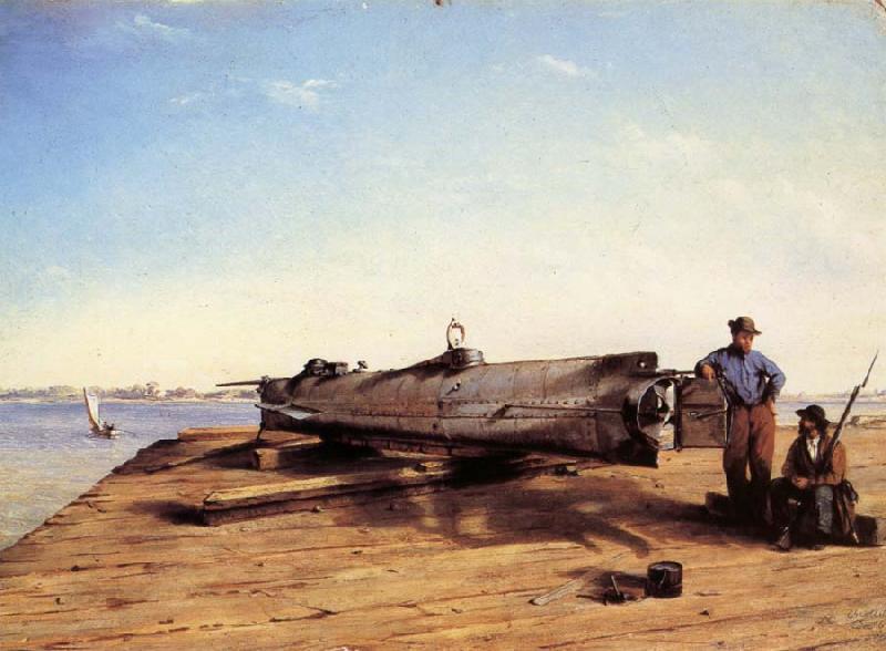 Conrad Wise Chapman Submarine Torpedo Boat H.L.Hunley,Charleston,Dec.3.1863 China oil painting art